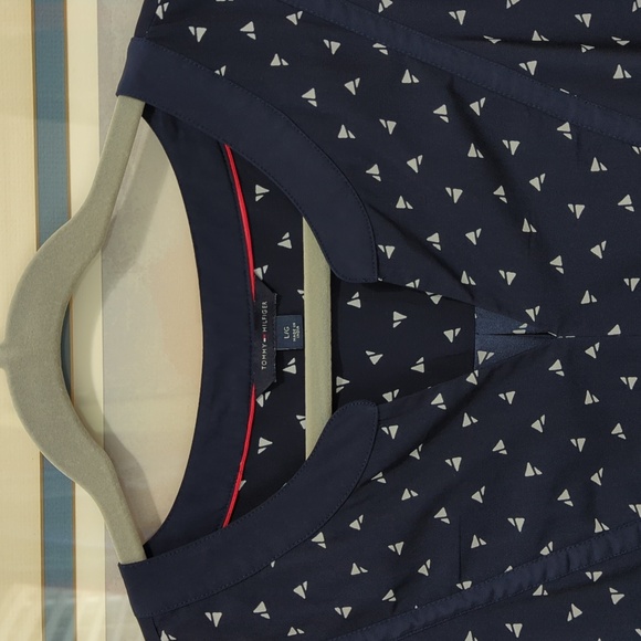 TOMMY HILFIGER NAVY BLUE BLOUSE SIZE LARGE - Picture 3 of 13